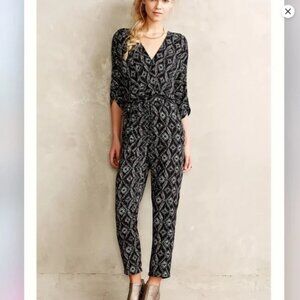 Anthropologie Elevenses Dacey Ikat Aztec Print Jumpsuit, size S